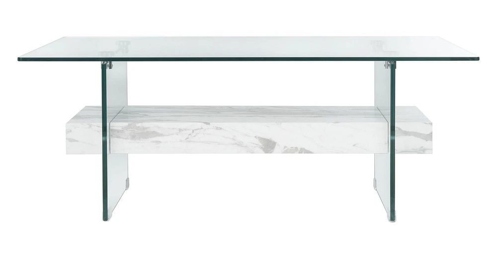 Safavieh Kayley Retro 2 Tier Glass Coffee Table