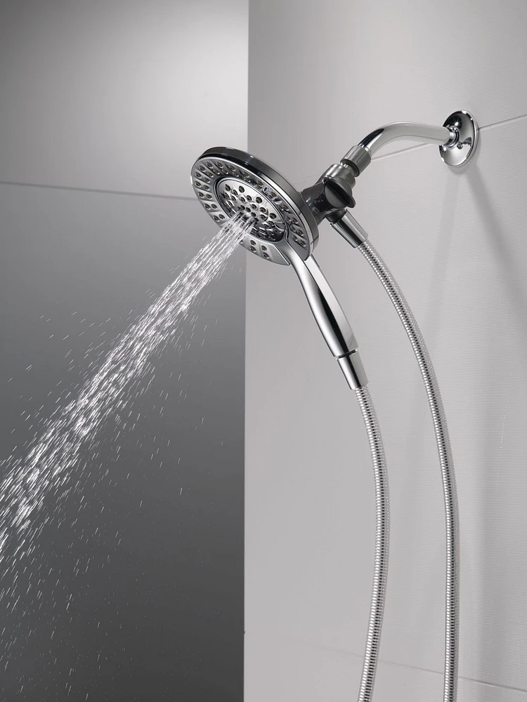 Pomme de douche et douchette à main Peerless 2-en-1 à 4 réglages en chrome Douche 2 en 1 à 4 réglages
