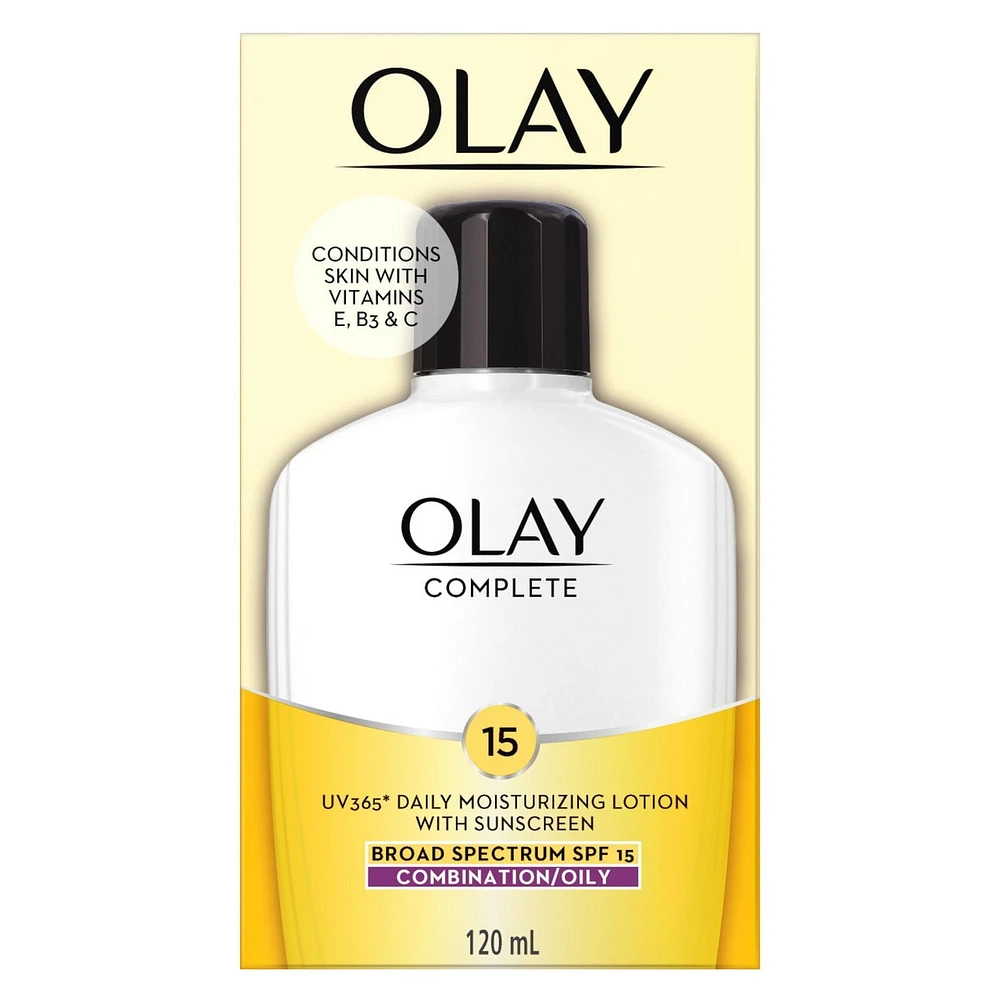 Lotion hydratante Olay Complet avec FPS 15 pour peau grasse 120 ml