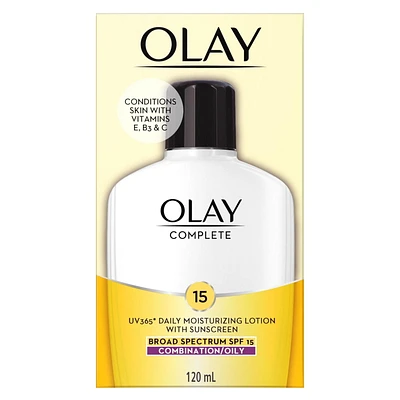 Lotion hydratante Olay Complet avec FPS 15 pour peau grasse 120 ml