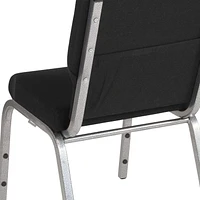 Flash Furniture Hercules Series 21''W Stacking Church Chair in Black Fabric