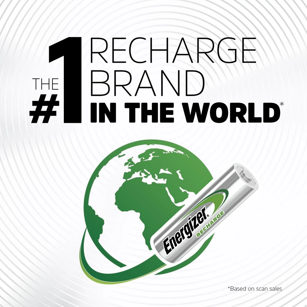 Energizer Rechargeable AA Batteries (4 Pack), Double A Batteries, Pack of 4 batteries