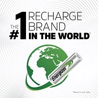 Energizer Rechargeable AA Batteries (4 Pack), Double A Batteries, Pack of 4 batteries