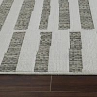 Tapis d'interieur exterieur abstrait Rug Branch Maise, beige creme, moderne - Entree, couloir, salle de bain et cuisine