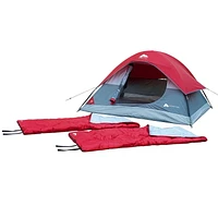 Ozark Trail Combo Camping 3 pièces, 2 sacs de couchage, capacité maximale : 3 personnes, type de produit : tentes dôme dimensions : 7 pi H x 6 pi W x 42 po H