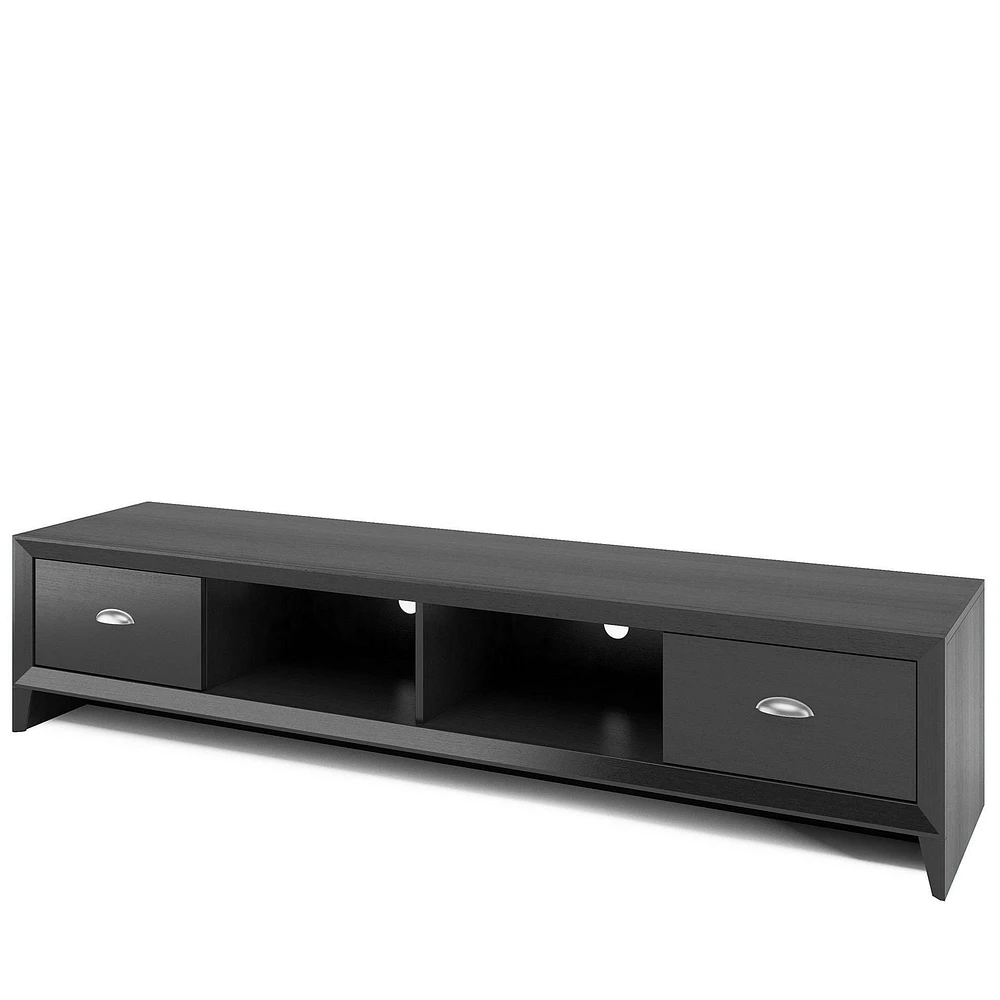 CorLiving Lakewood Modern Black Engineered Wood TV Stand with Drawers for TVs up to 85"