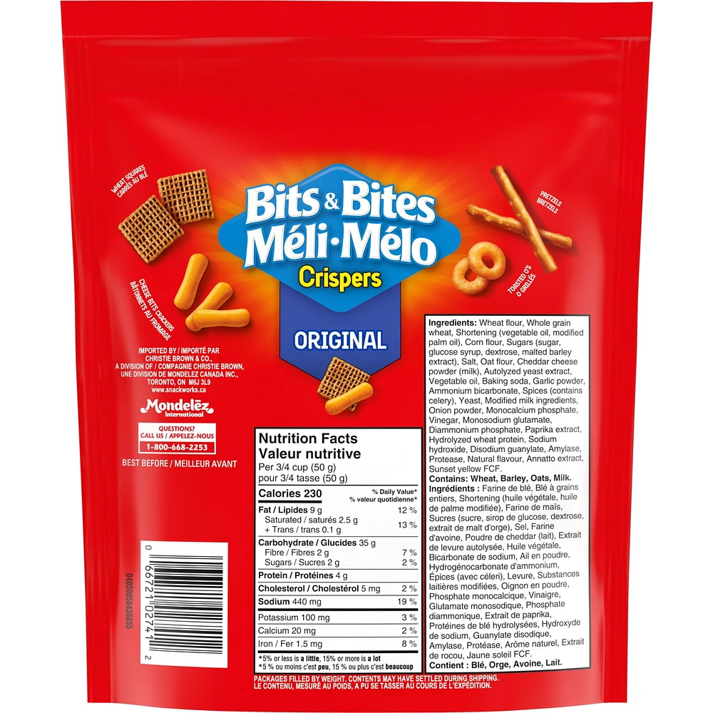 Crispers Bits & Bites Original Flavour Snack and Cracker Mix, 145 g