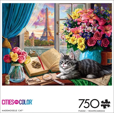 Buffalo Games - Cities In Color - Mademoiselle Cat - 750 Piece Jigsaw Puzzle