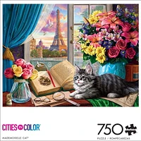 Buffalo Games - Le puzzle Cities In Color - Mademoiselle Cat - en 750 pièces