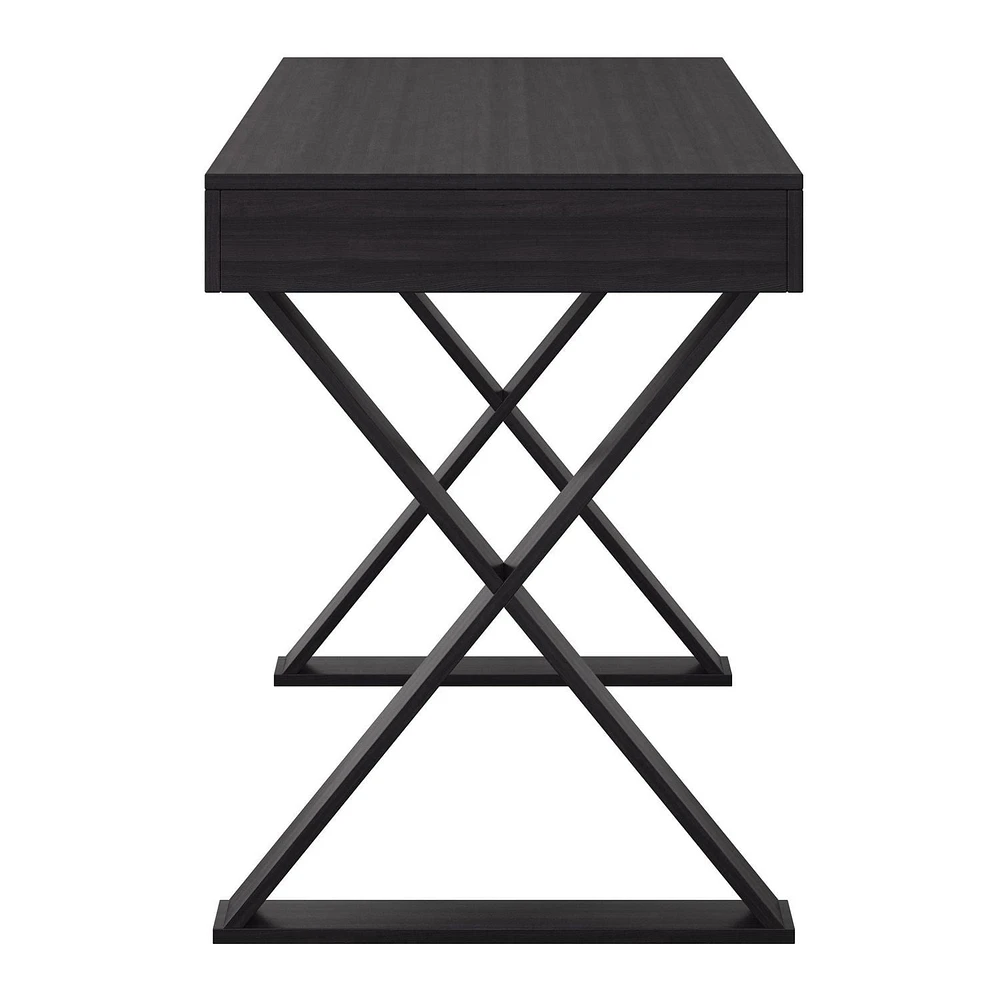 CorLiving Folio Rich Brown Cross Leg Farmhouse Desk