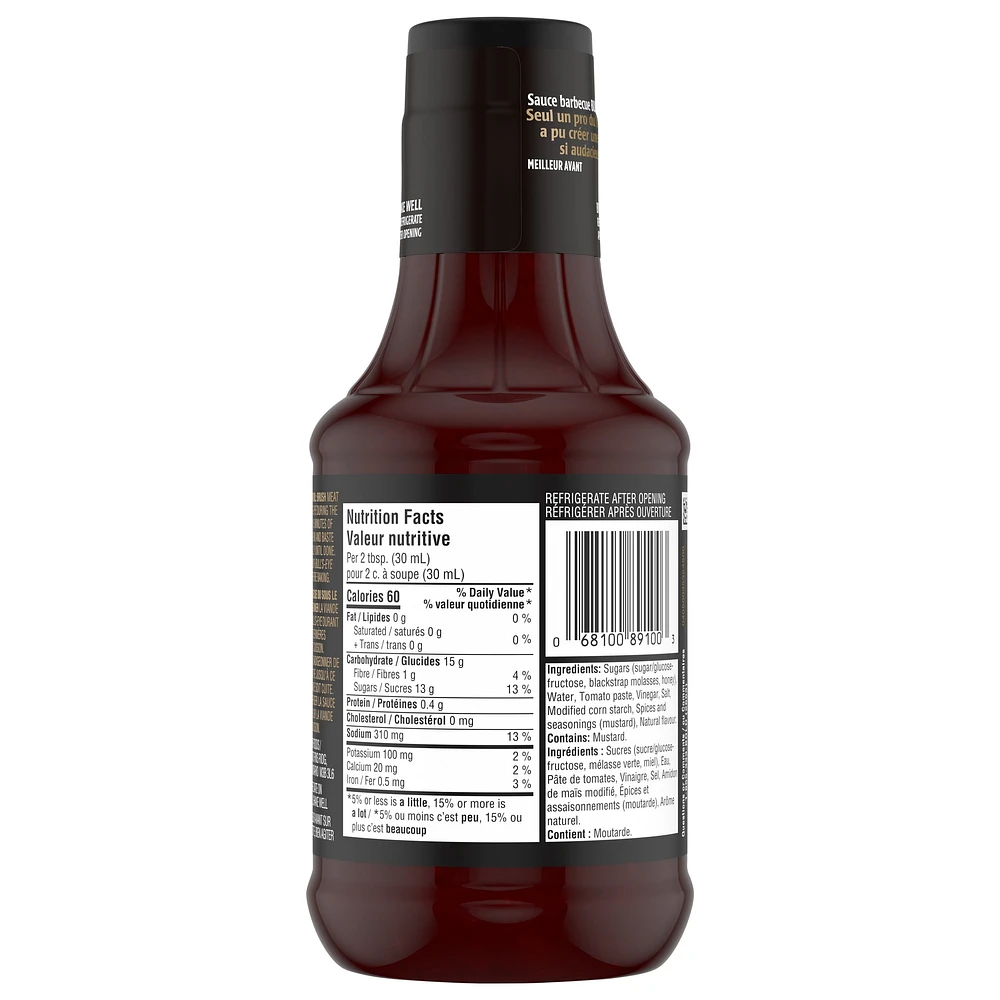 Bull's-Eye Honey Garlic Bonanza BBQ Sauce, 425mL