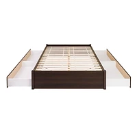 Prepac 63 in W x 16 in H x 83 in D Queen Select 4-Post Platform Bed with 4 Drawers