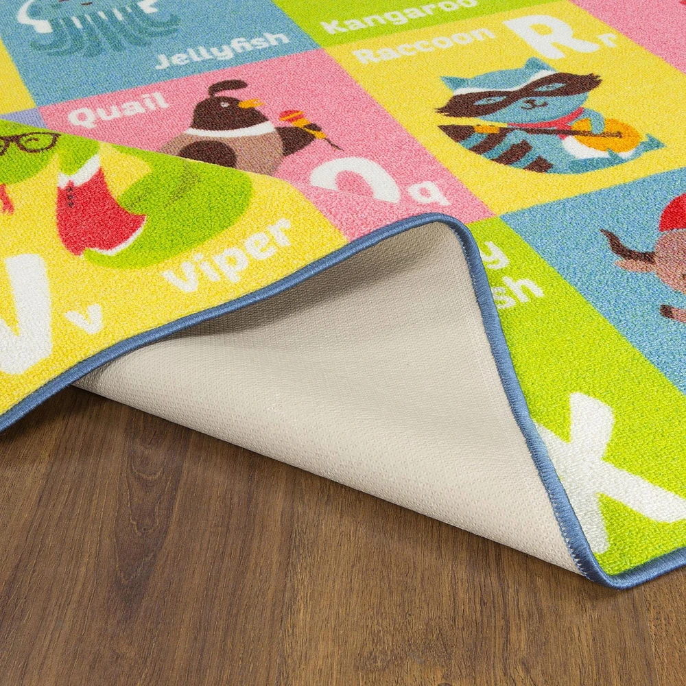 KC Cubs Collection de jeux ABC Alphabet Animal Apprentissage éducatif et aire de jeu Tapis pour enfants et enfants Chambres et salle de jeux