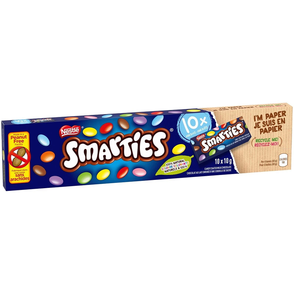 NESTLÉ SMARTIES Candy Coated Milk Chocolate Mini 10-Pack, 10 x 10 g