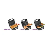 Salton Gril 3 en 1, Presse-Sandwichs et Gaufrier SM1543