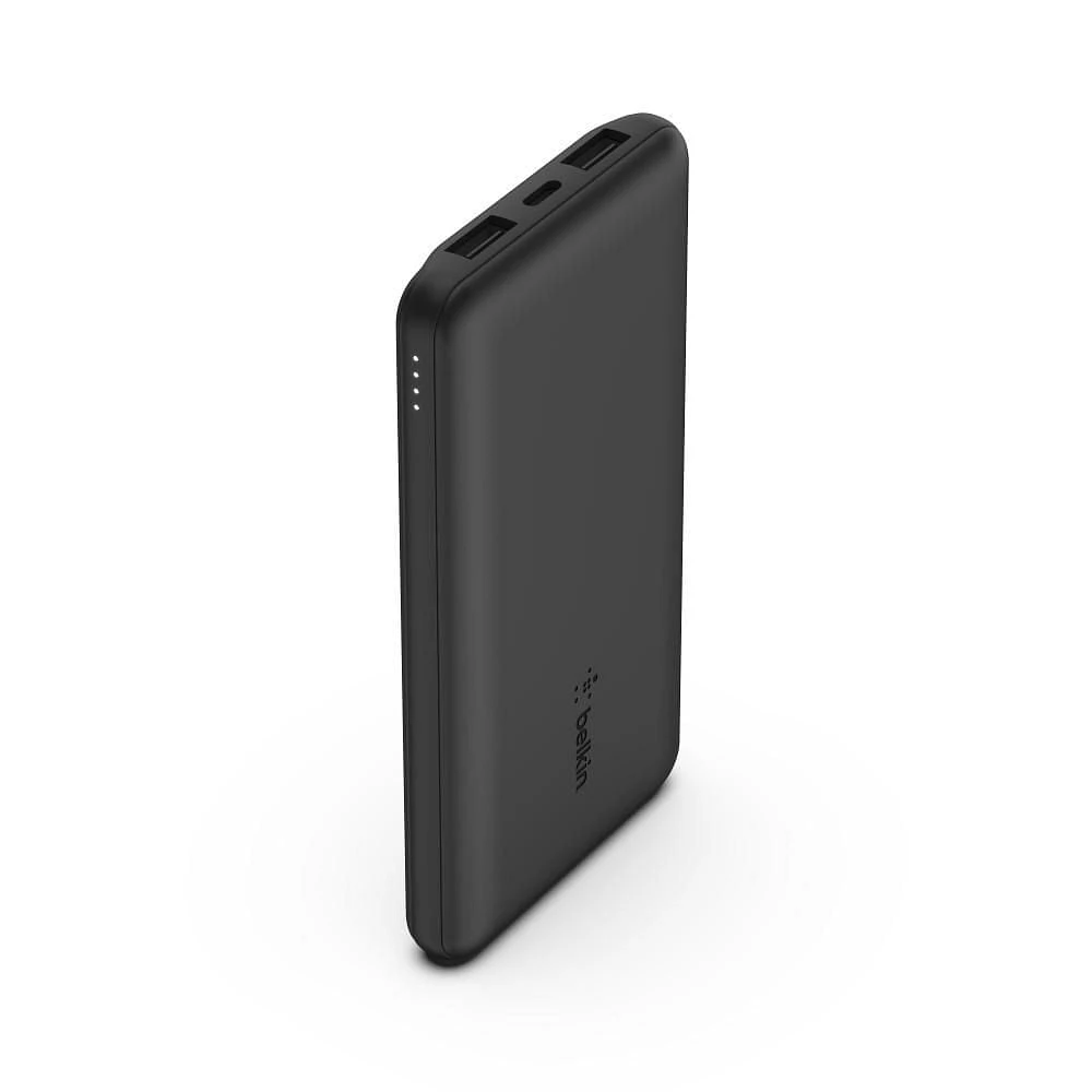 Belkin USB-C Portable Charger Power Bank, 10,000 mAh with 1 USB-C Port and 2 USB-A Ports for up to 15W Charging for iPhone 14 Pro, 14 Pro Max, AirPods, iPad, Galaxy S23, S23+, Ultra - Black, 10K POWER BANK, USB-A & C 15W, BLACK