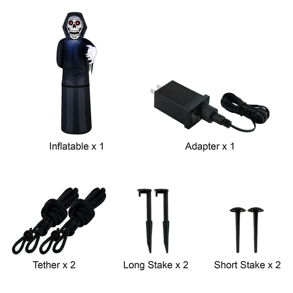 Occasions Airflowz Animated 6ft Gonflable Lurking Reaper w / Red Eyes Lights