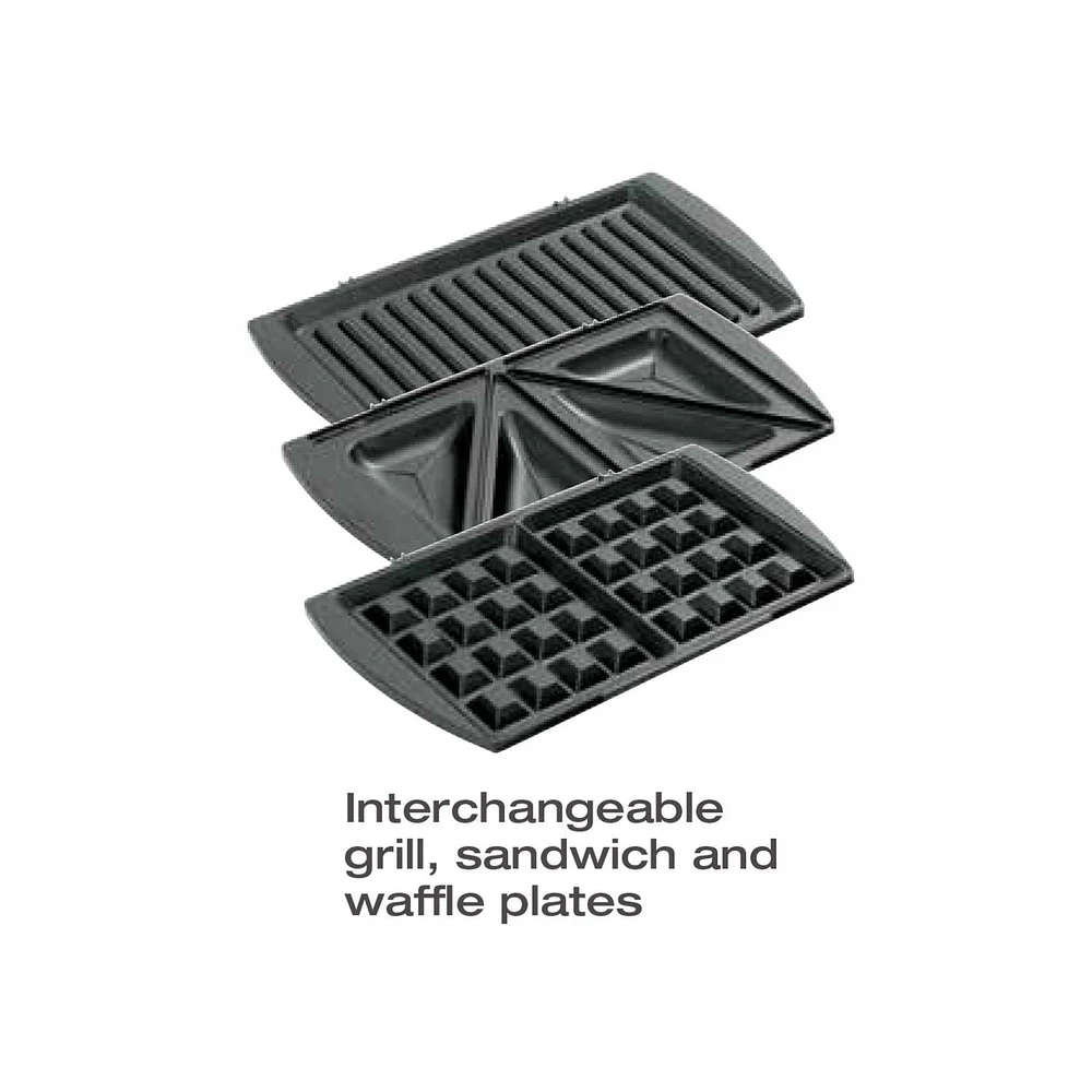 Salton Gril 3 en 1, Presse-Sandwichs et Gaufrier SM1543