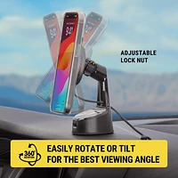 Scosche MPQMRWD-SP Charge Pro Window/Dash Magnetic Wireless Charging Phone Mount, MM Charge Pro Window/Dash