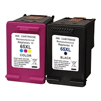 L-ink HP 65XL Ensemble de Cartouches à Jet d'encres Noir/Tricolore à Rendement Élevé Compatibles (N9K04AN, N9K03AN, T0A36AN)