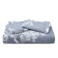 Literie toutes saisons Marina Decoration, ultra douce, soyeuse, avec fermeture éclair, en rayonne de bambou imprimée, avec taies d'oreiller, motif floral romantique délavé à l'encre