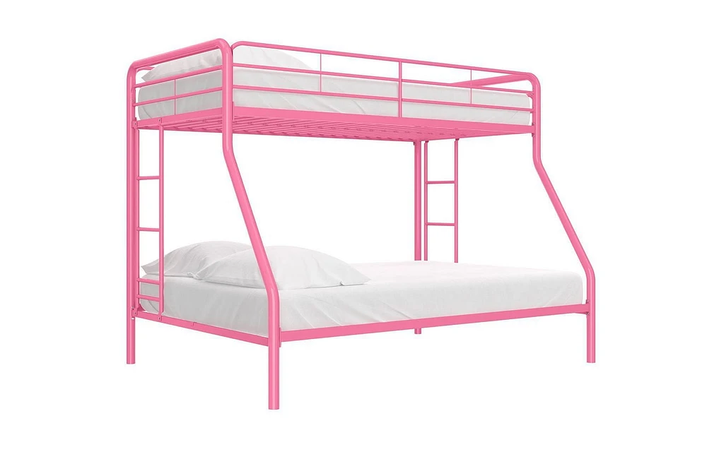 DHP Dusty Metal Bunk Bed, Pink