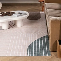 Rug Branch Eclipse Mid-Century Modern Indoor Area Rug, Beige Green, Abstract - Living Room, Bedroom, Dining Room, and Office