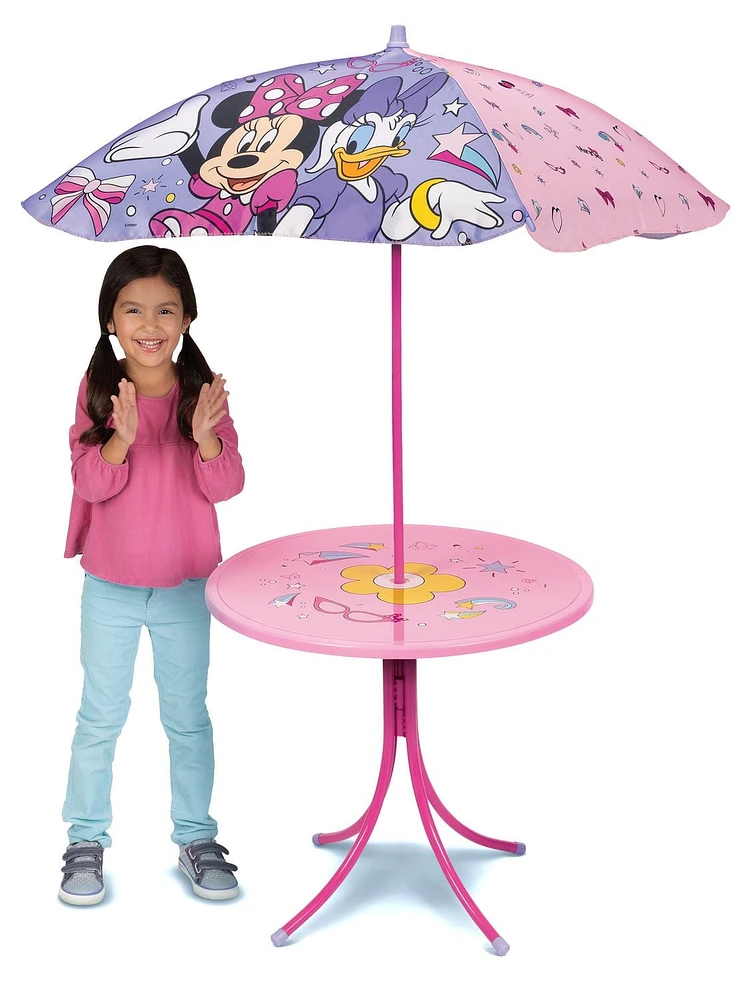 Table de patio Minnie Mouse avec parasol Table de patio Kids