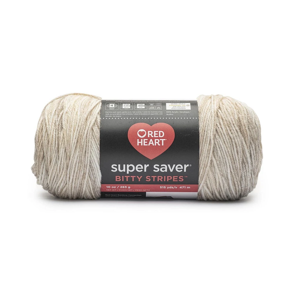 Red Heart® Super Saver® Bitty Stripes™ Yarn, Acrylic #4 Medium, 10oz/283g, 515 Yards
