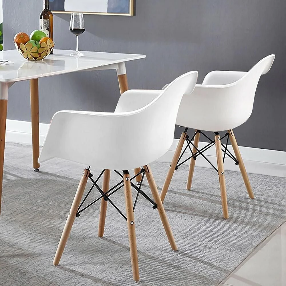 Chaises baquets en plastique blanc de la collection Heavenly, lot de 2