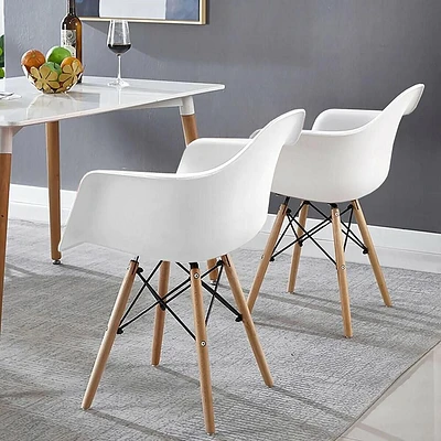 Chaises baquets en plastique blanc de la collection Heavenly, lot de 2