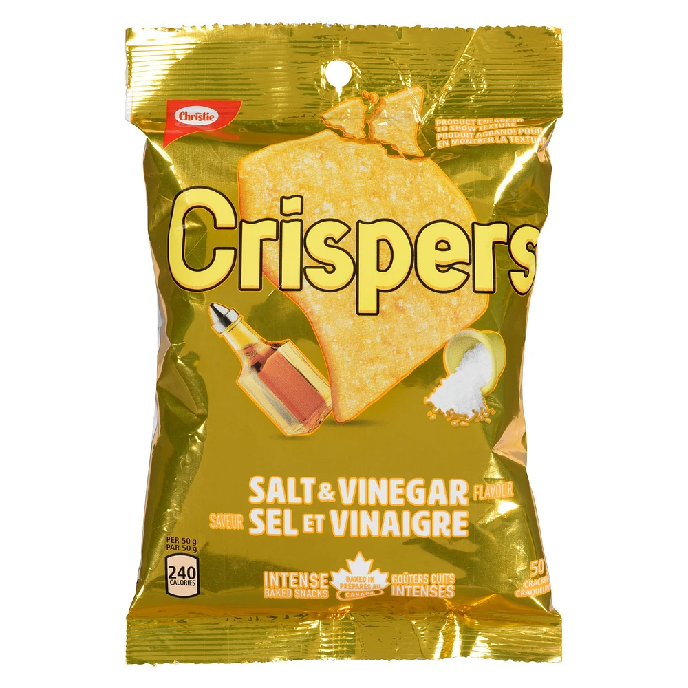 Crispers Salt & Vinegar Cracker Snacks, 50G