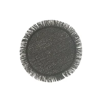 Placemat Rond Tissé Avec Franges Noir 15 X 15 - Ensemble De 12
