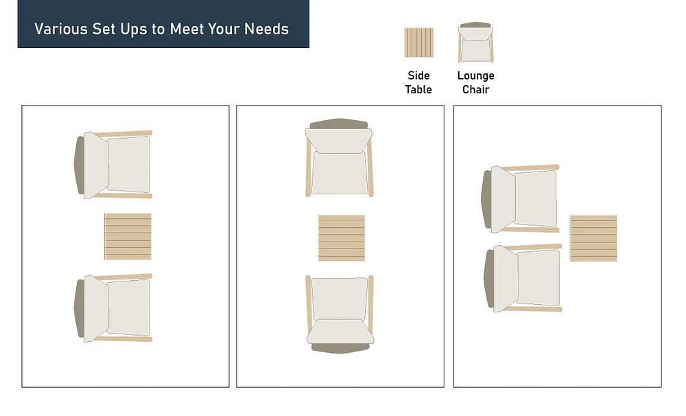 SONGMICS HOME Sencillo Collection - 3 Piece Patio Furniture Set, 2 Lounge Chairs and 1 Coffee Table, Outdoor Furniture, Cushions, Conversation, Synthetic PE Rattan, Faux Wood, Gray and Beige