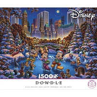 Ceaco Mickey and Friends Skating in Central Park 1500-Piece Interlocking Jigsaw Puzzle