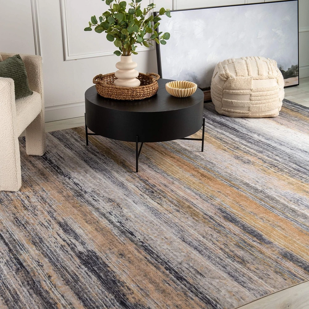 Rug Branch Emir Collection Tapis abstrait hydrofuge moderne