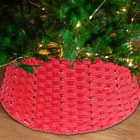Christmas Basketweave Tree Collar Red