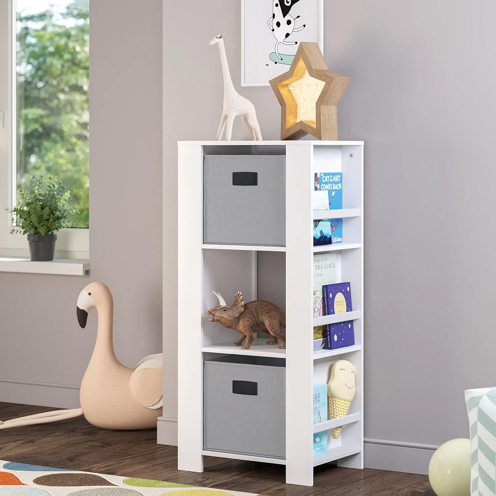 RiverRidge® Home Book Nook Collection Cubby Storage Tower with Bookshelves in White for Kids