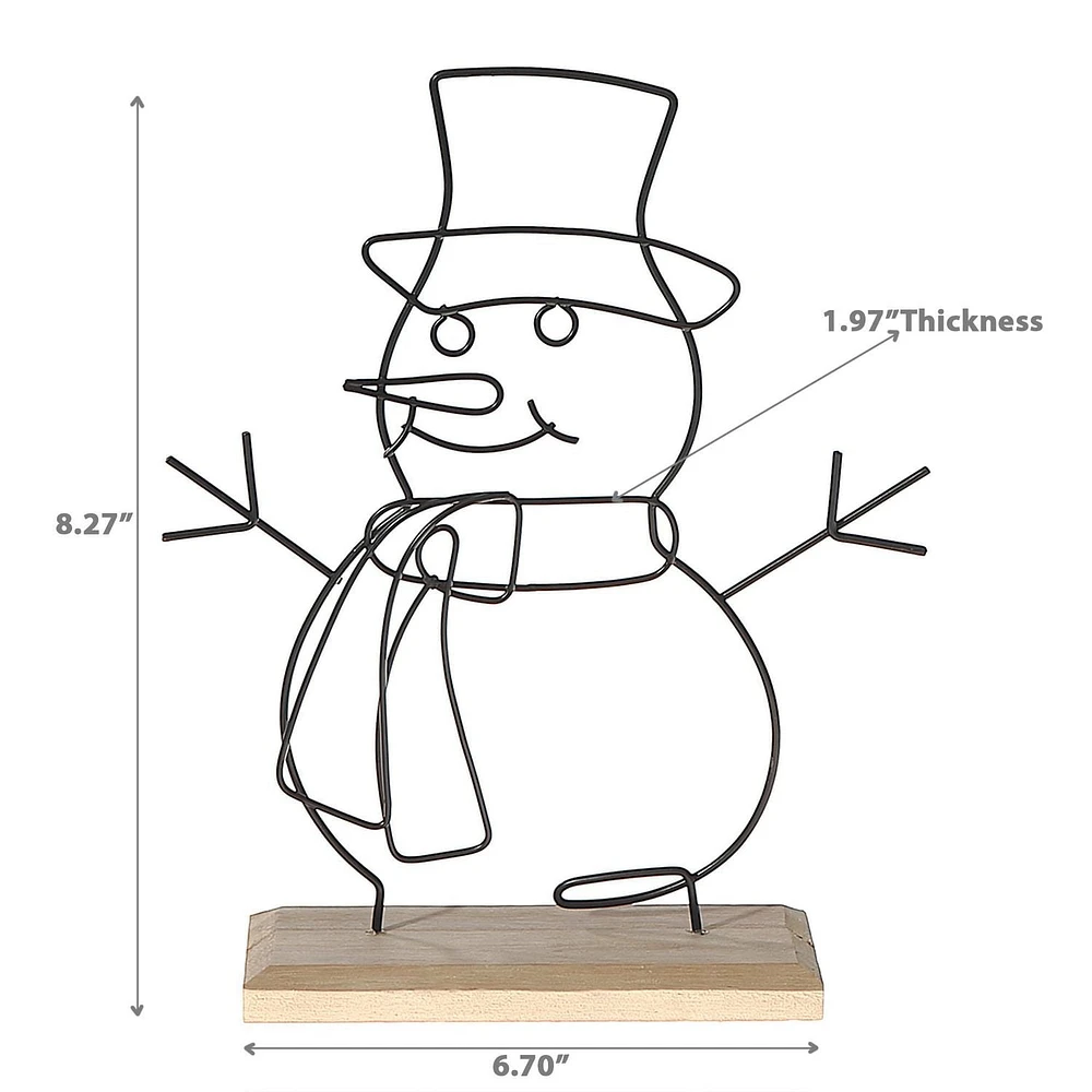 Petit Support Décoratif En Fil De Fer Pour Bonhomme De Neige - Lot De 2