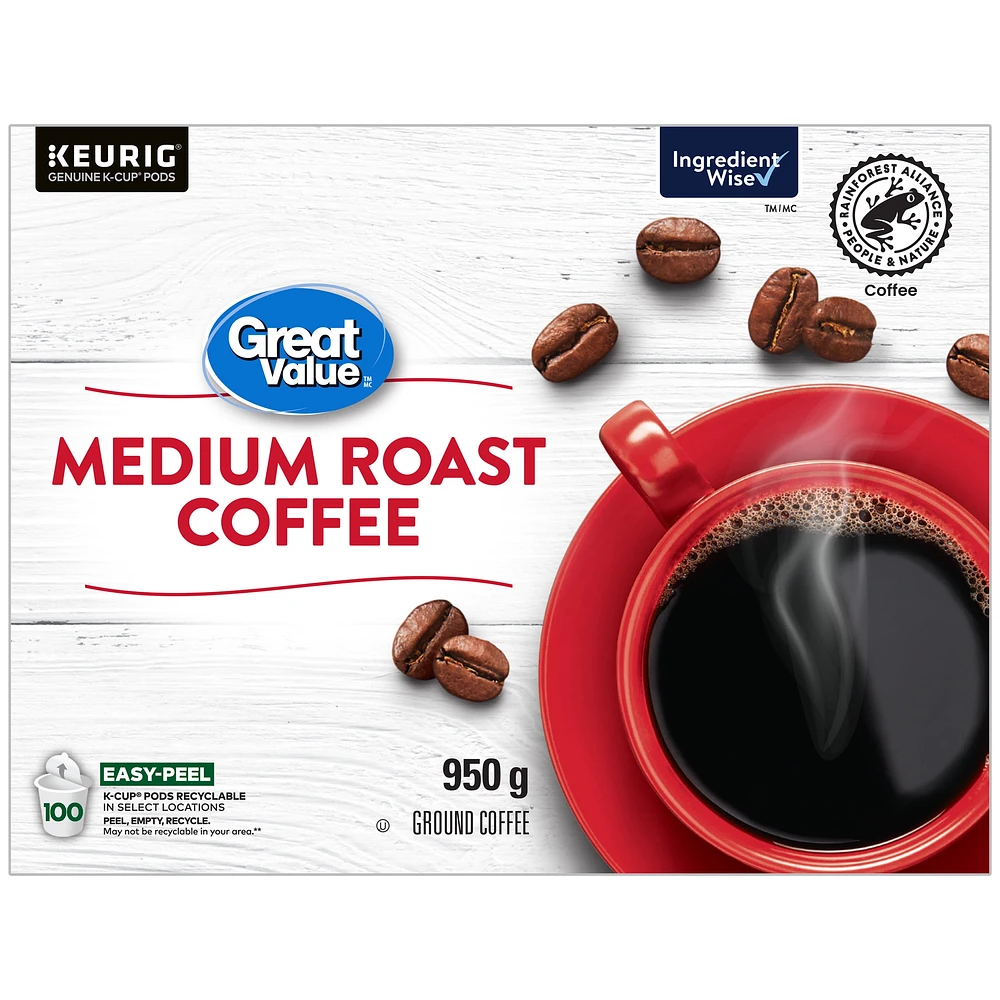 Great Value Medium Roast Coffee, 950 g
