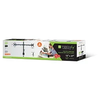 Techly Support de bureau à double moniteur à mouvement complet de 13" à 27" Inclinaison +/-90° Capacité de charge jusqu'à 10 kg x 2 VESA jusqu'à 100x100 mm, Noir