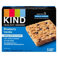 KIND Healthy Grains Vanilla Blueberry Bars, 5 pack, 5 - 12 oz (35g) bars