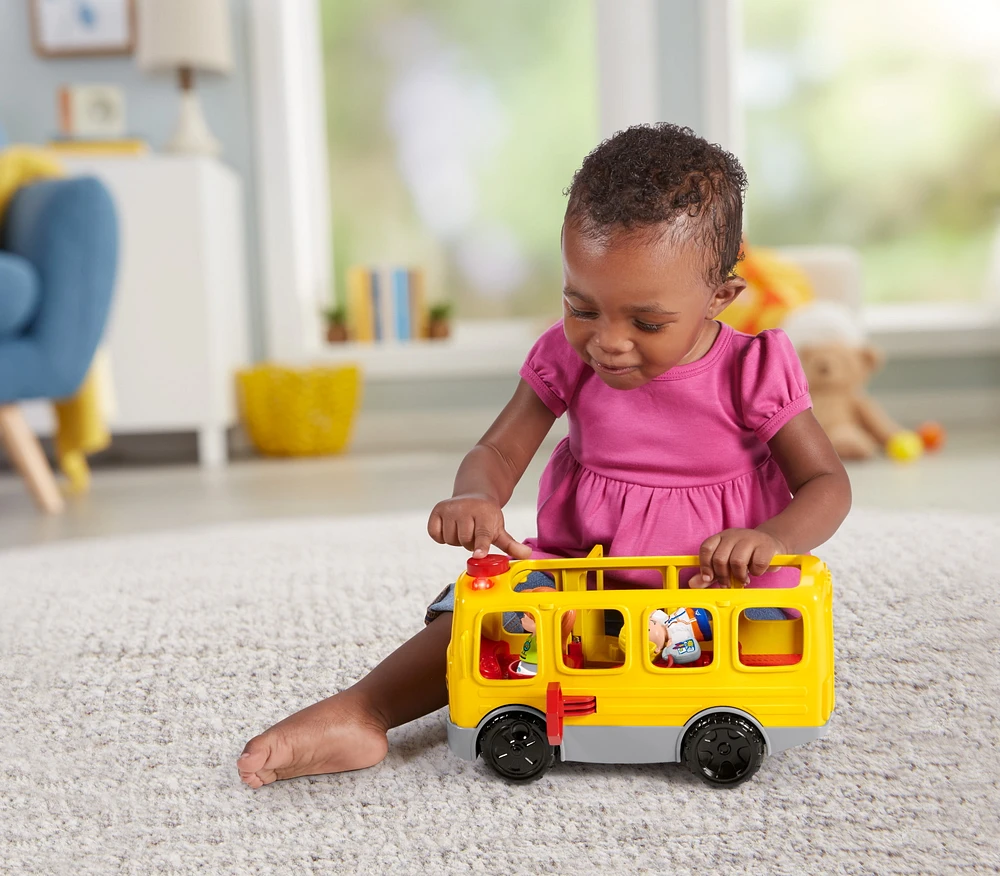 Le Bus Scolaire Little People de Fisher-Price - Version Anglaise et Française Âges 1-5