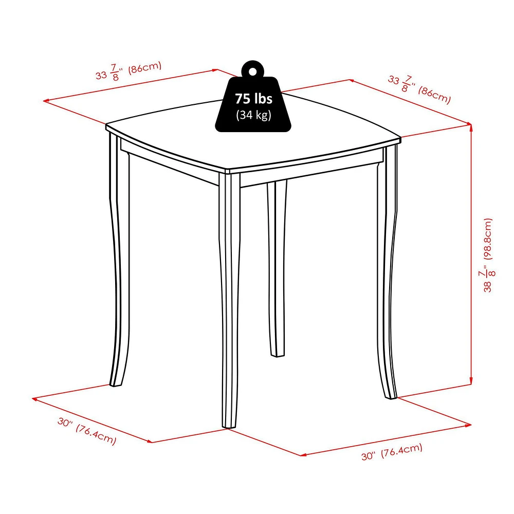 Inglewood 3pc table haute et tabourets à dossier