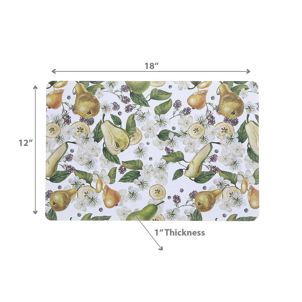 Printed Cork Backed Placemat Pear - Set of 12