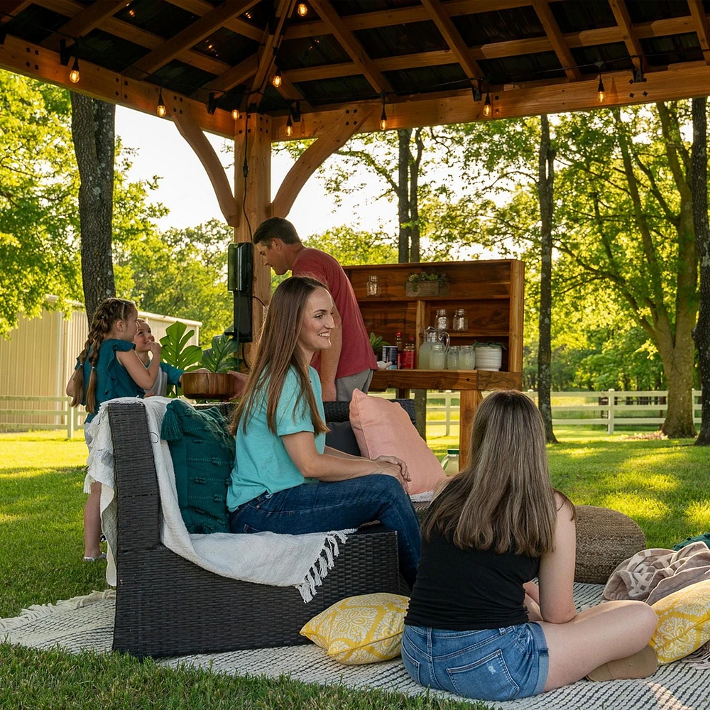 Backyard Discovery Gazebo en cèdre Barrington 14' x 12'