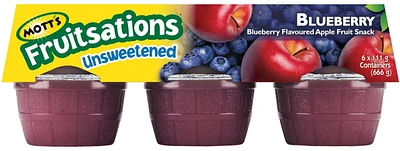 Mott’s Fruitsations Sauce aux pommes non-sucrée bleuet délicieux 6x113g