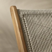 Tabouret en corde tressée et en bois de teck<br><br>