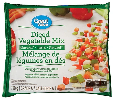 Great Value Natural Diced Vegetable Mix, 750 g