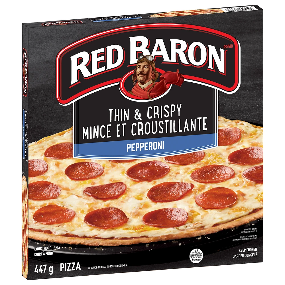 Pizza multiservices au pepperoni à croûte mince Red Baron RED BARON Pizza multiservices au pepperoni à croûte mince surgelée